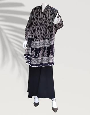 Ana black floral cotton namaz dupatta 1