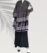 Ana black floral cotton namaz dupatta