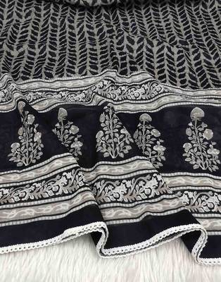 Ana black floral cotton namaz dupatta 5