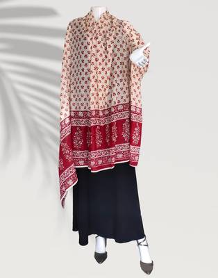 Ana maroon floral cotton namaz dupatta 1