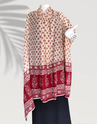 Ana maroon floral cotton namaz dupatta 3