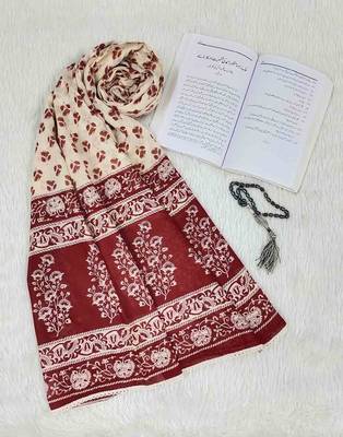 Ana maroon floral cotton namaz dupatta 4