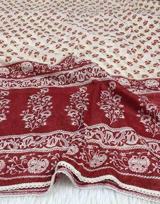 Ana maroon floral cotton namaz dupatta 5