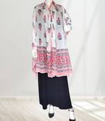 Ana peachish pink floral cotton namaz dupatta