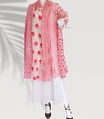 Ana pink white floral cotton namaz dupatta