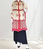 Ana red floral cotton namaz dupatta