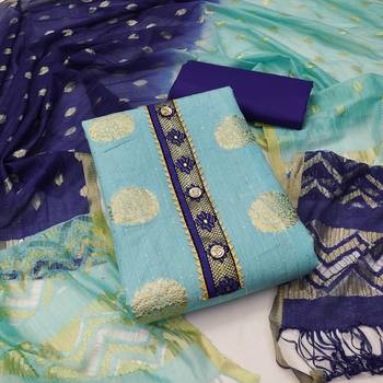 Banarasi buta sequin top with cotton bottom and saboori print dupatta set dress material 1