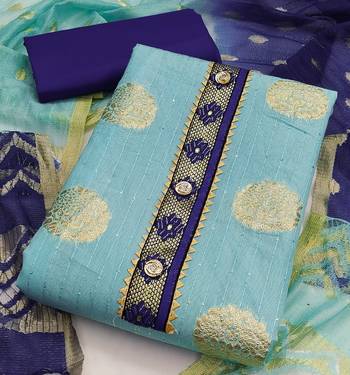 Banarasi buta sequin top with cotton bottom and saboori print dupatta set dress material 2