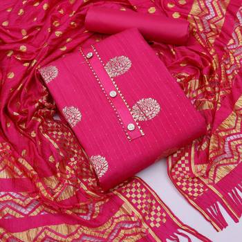Banarasi buta sequin top with cotton bottom and saboori print dupatta set dress material 1