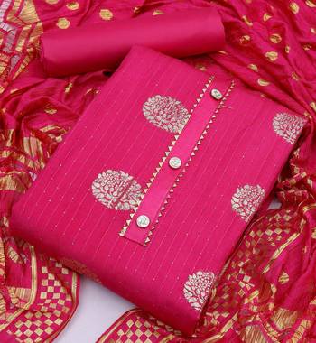 Banarasi buta sequin top with cotton bottom and saboori print dupatta set dress material 2