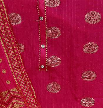 Banarasi buta sequin top with cotton bottom and saboori print dupatta set dress material 3