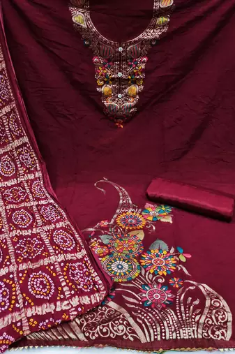 Banarasi meenakari jacquard dress material suit for women
