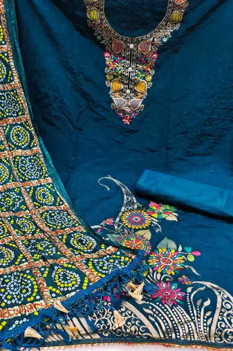 Banarasi meenakari jacquard dress material suit for women