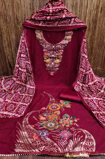 Banarasi meenakari jacquard dress material suit for women