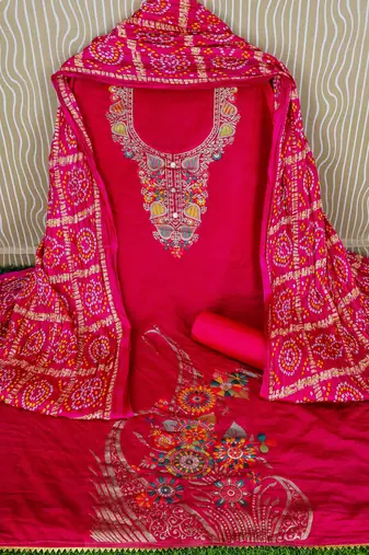 Banarasi meenakari jacquard dress material suit for women
