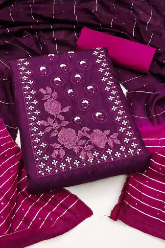 Coco silks top with cotton bottom dress material suit for women