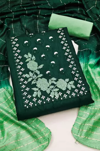 Coco silks top with cotton bottom dress material suit for women