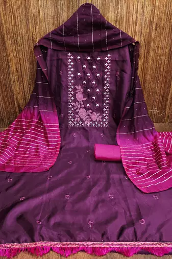 Coco silks top with cotton bottom dress material suit for women