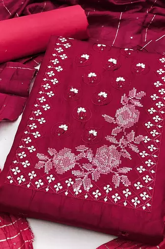 Coco silks top with cotton bottom dress material suit for women