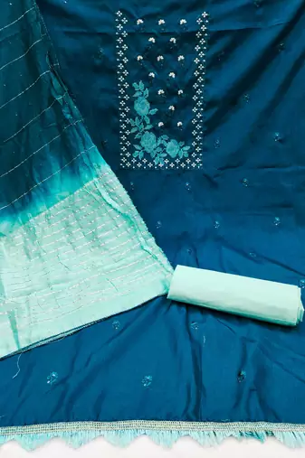 Coco silks top with cotton bottom dress material suit for women