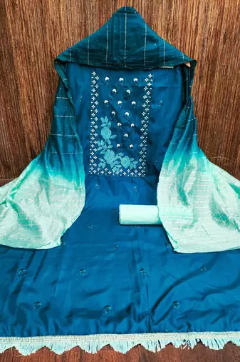 Coco silks top with cotton bottom dress material suit for women