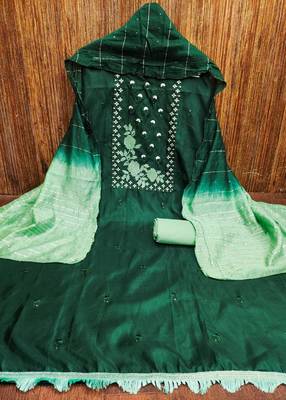 Coco silks top with cotton bottom dress material suit for women 4