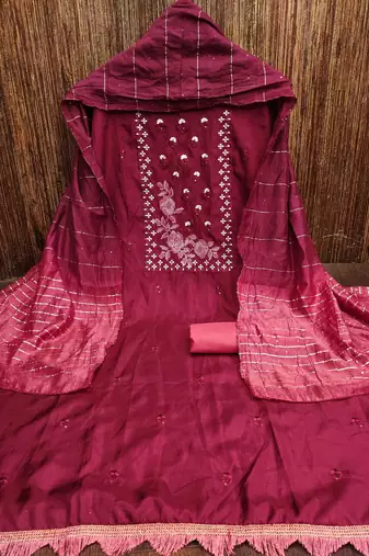 Coco silks top with cotton bottom dress material suit for women