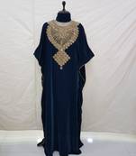 Navy Blue & Stone Work stitched Velvet Designed Farasha Party Wear