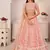 Delightful Peach Gorgeous Mono Net Designer Lehenga Choli Wedding Party Wear Chaniya Choli For Women