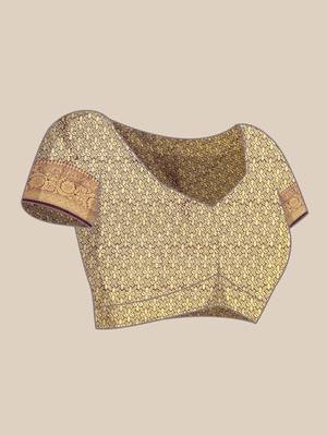 wine organza kanjivaram woven saree with unstitched blouse piece 5