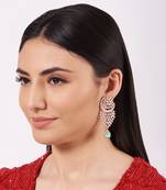 Mint Green Peacock Chandbali Earrings