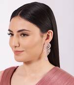 Pink Peacock Chandbali Earrings