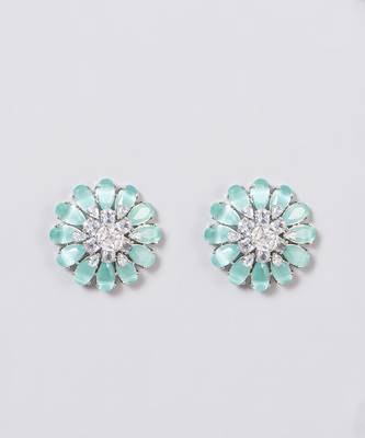 Floral Stone Stud Earrings 2