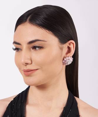 Floral Stone Stud Earrings 1