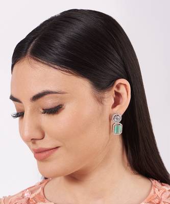 Floral Stone Stud Earrings 1