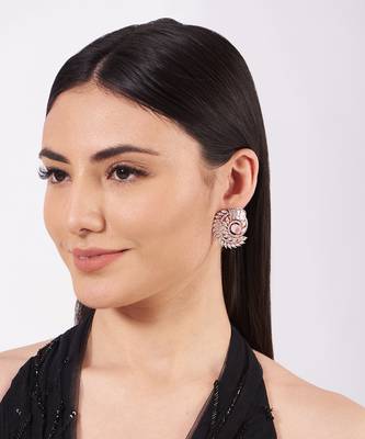 Two Tone Swivel Gemstone Hoop Earrings 1