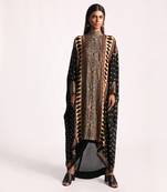 Black Full Bloom Kaftan Tunic Set