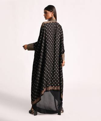 Black Full Bloom Kaftan Tunic Set 3