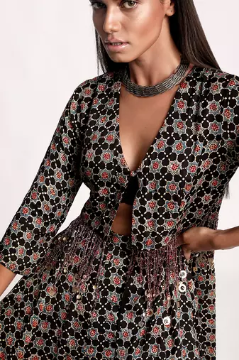 Black Lotus Pond Tunic Pant Set