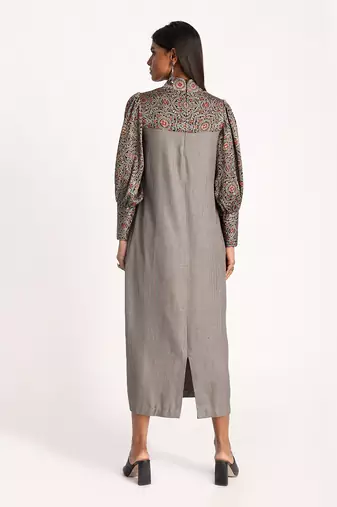 Black Modern Vintage Cut-Out Midi