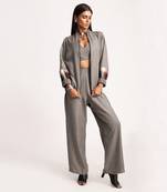 Black Vintage Houndstooth Checks Pants