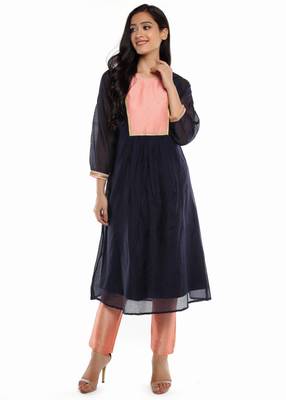 Blue Kurti & bottom set 1
