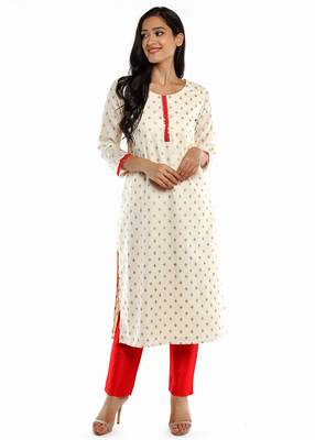 Diamond foil printed kurti & bottom set 2