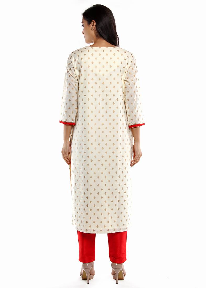 Diamond foil printed kurti & bottom set