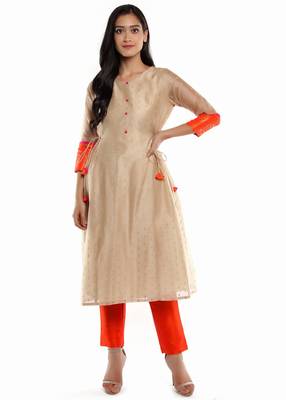 Gold Side tie-up kurti & bottom set 1