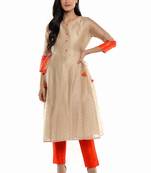 Gold Side tie-up kurti & bottom set