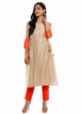 Gold Side tie-up kurti & bottom set 2