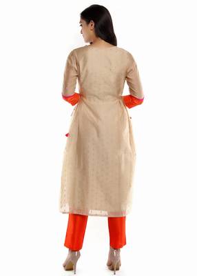Gold Side tie-up kurti & bottom set 3