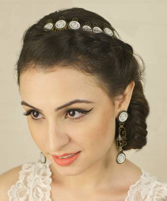Enameled White Clock Earrings With Vintage Cage 1