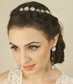 Enameled White Clock Earrings With Vintage Cage